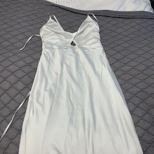 Billy J White Silk Midi Dress